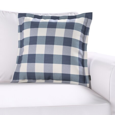 Poszewka Mona na poduszkę 45x45 granatowo-biała krata (5,5x5,5cm)
