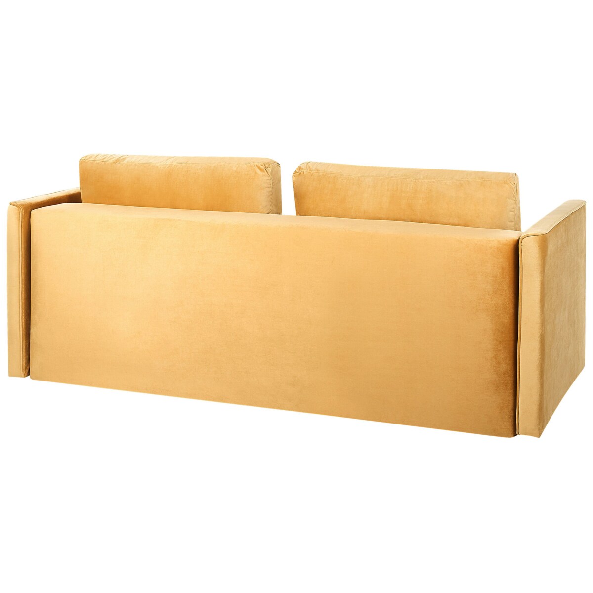 Sofa rozkładana welurowa żółta EKSJO