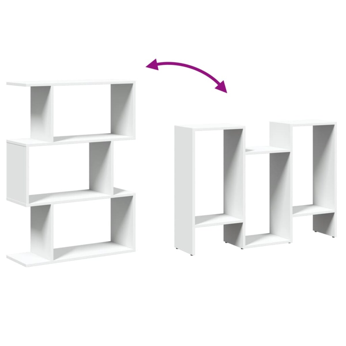 vidaXL Regał na książki z 3 poziomami, biały, 70x24x97 cm, drewno konstrukcyjne