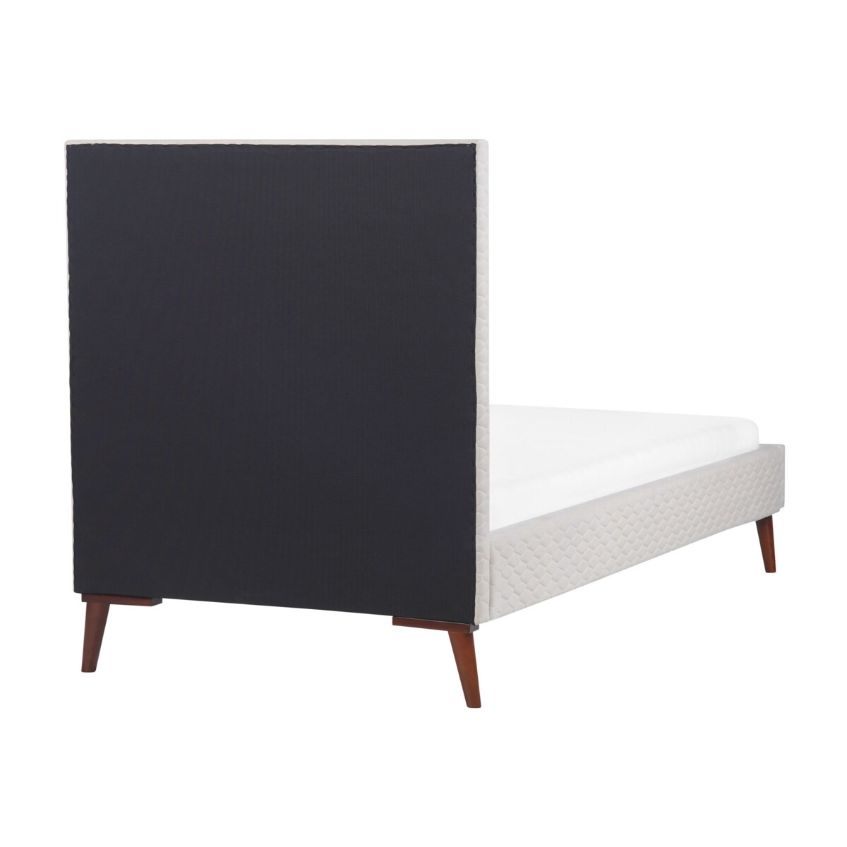 Łóżko welurowe 90 x 200 cm złamana biel BAYONNE