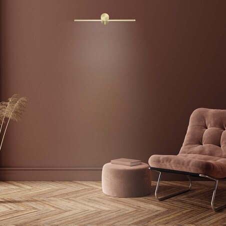 Złota lampa ścienna Modern Slim LP-777/1W M GD LED 6W kinkiet podłużny łazienkowy