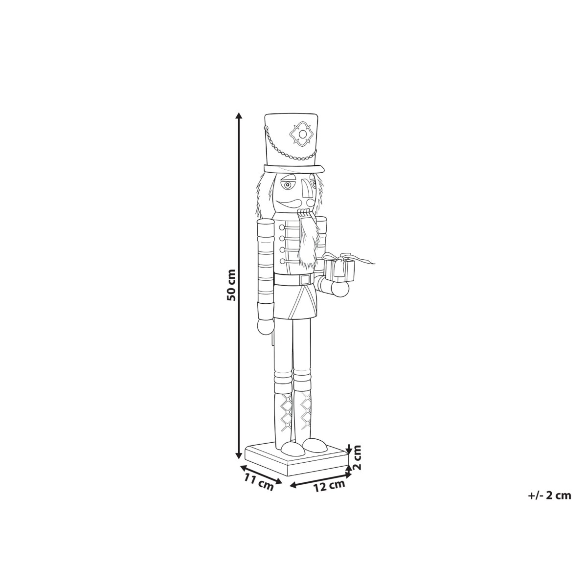 Figurka dekoracyjna RODSJON Dziadek do orzechów 50 cm Czerwony