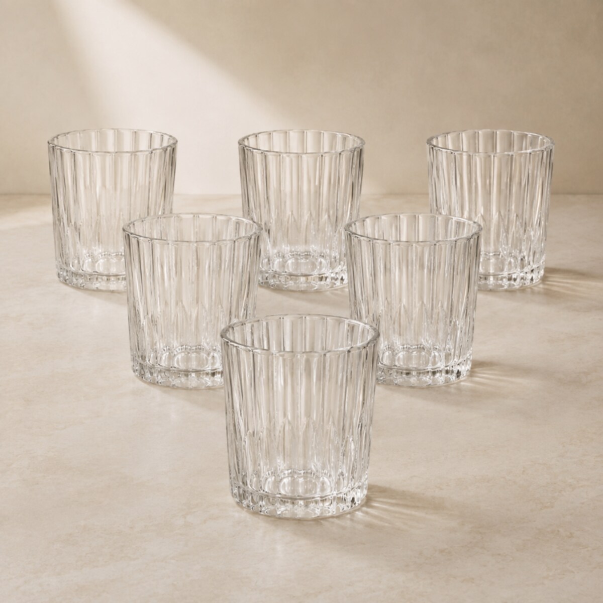 Zestaw 6 szt szklanek ryflowanych do latte, napojów, drinków 210ml SZK224ZESTAW6