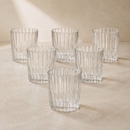 Zestaw 6 szt szklanek ryflowanych do latte, napojów, drinków 210ml SZK224ZESTAW6