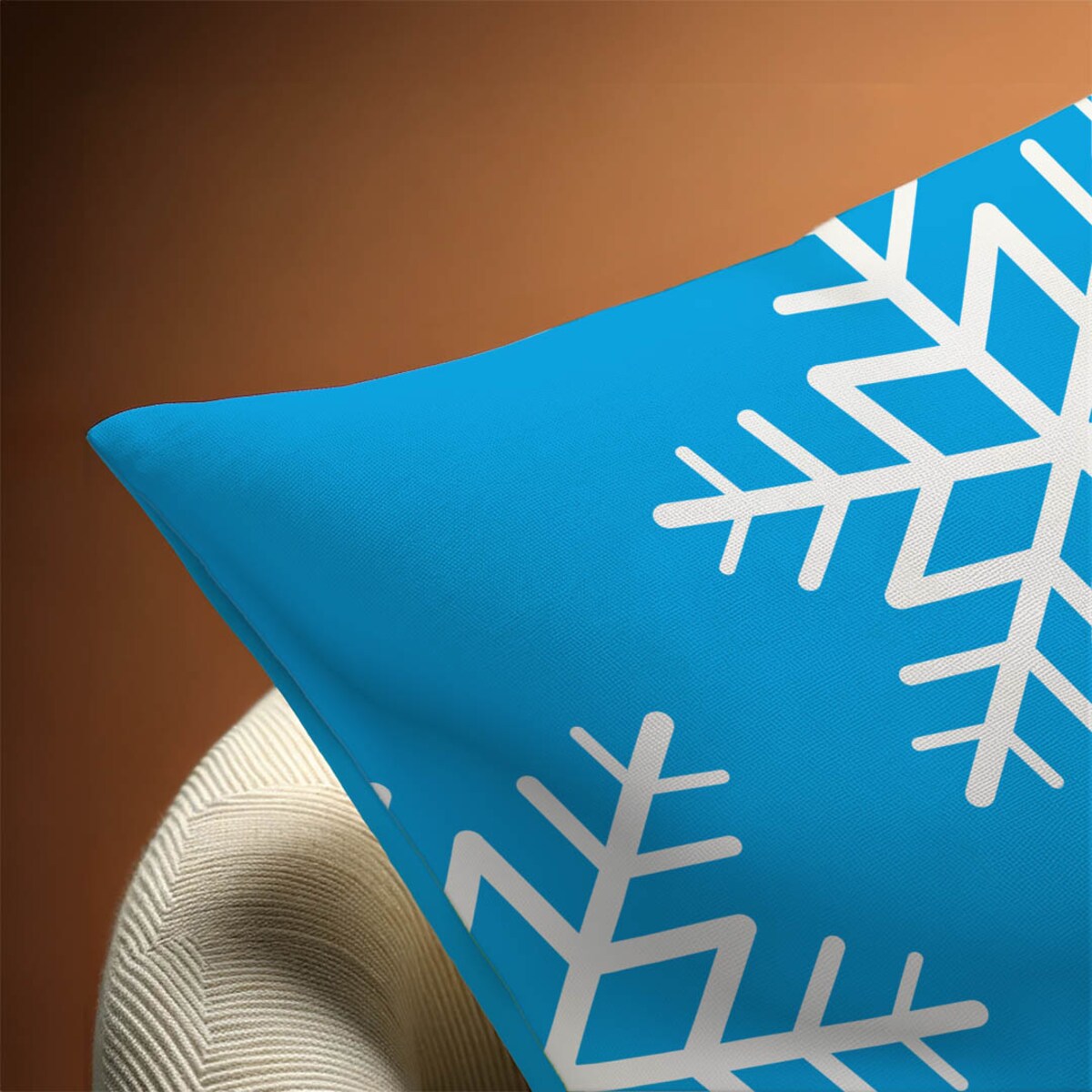 Poduszka świąteczna - Niebieska śnieżynka 40x60 cm