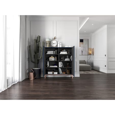 Komoda RTV Glamour Szafka RTV Granatowy MAT Ryflowane Fronty 112 cm