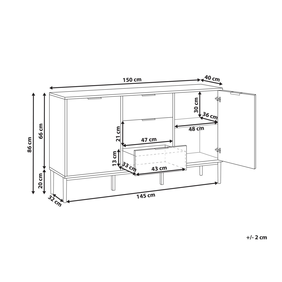 Szafka 2-drzwiowa LEDUC Biały