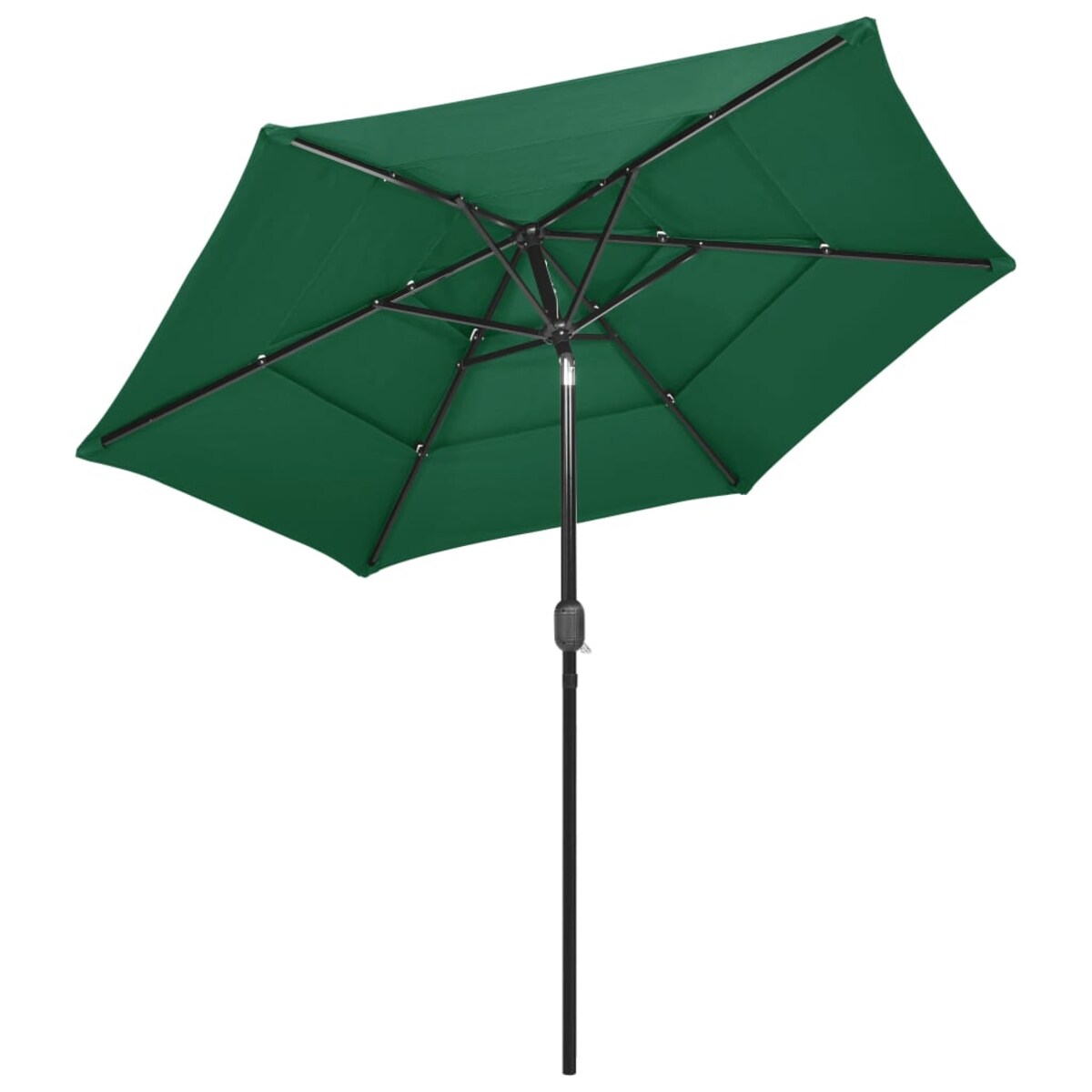 vidaXL 3-poziomowy parasol na aluminiowym słupku, zielony, 2,5 m