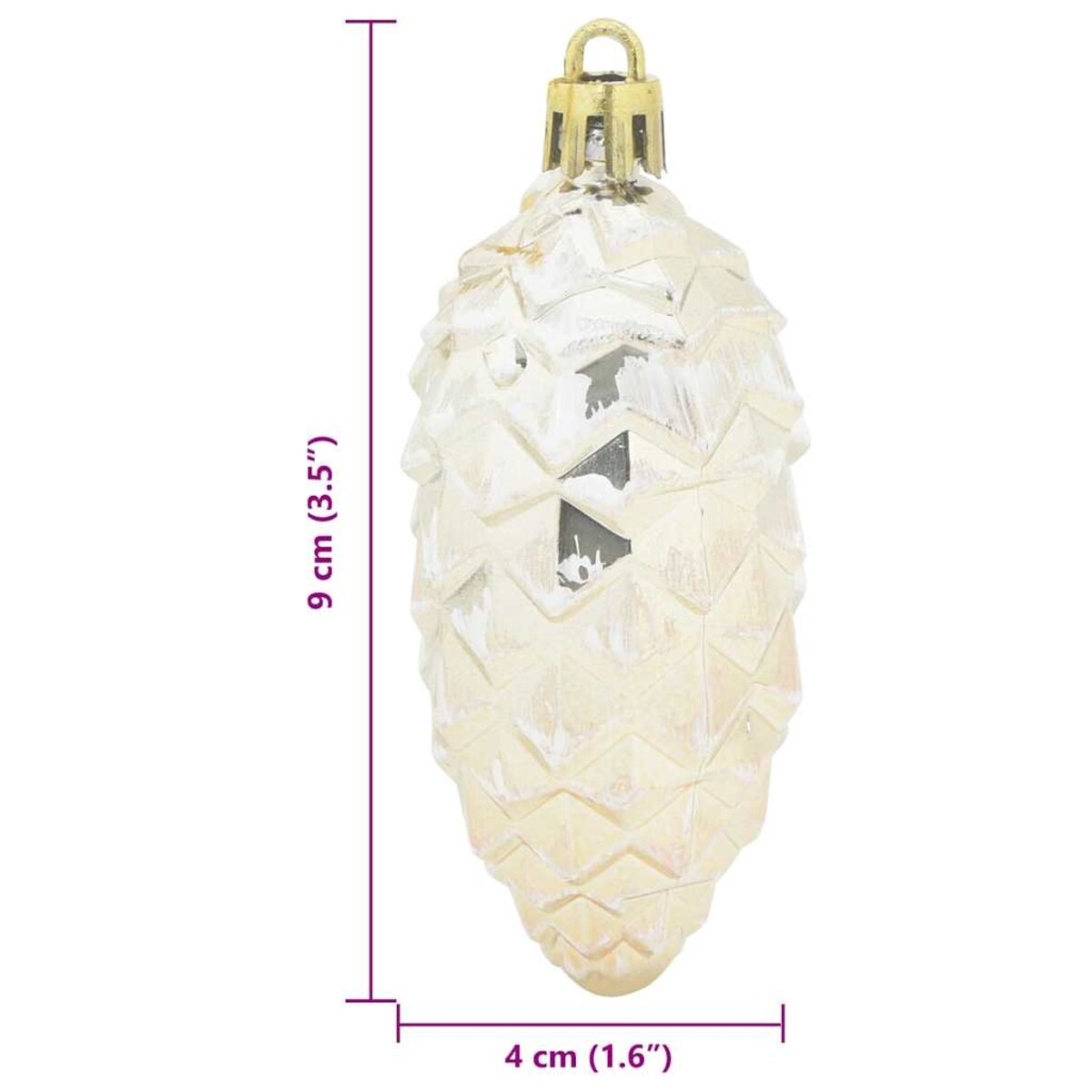 vidaXL Choinkowa Bombka Szyszka 40 pcs szampański