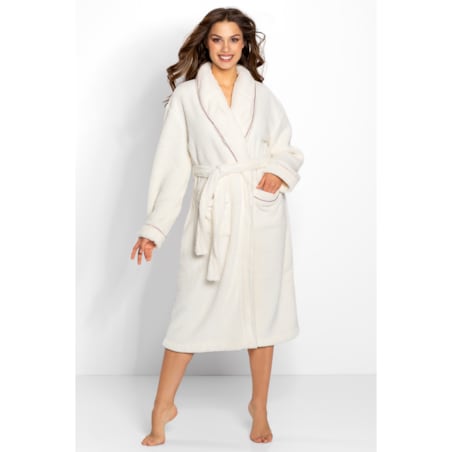 Szlafrok Dolce Vita Long Ecru-Dusty Pink, XXXL