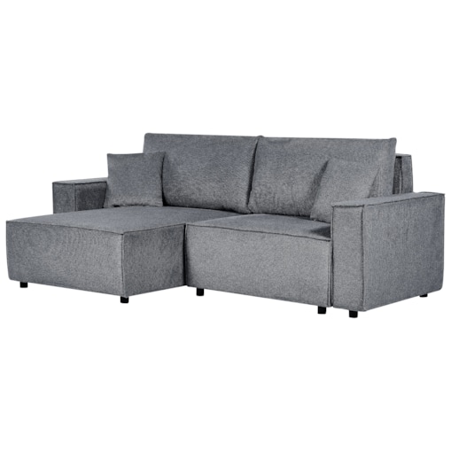 Narożnik prawostronny rozkładany z pojemnikiem ciemnoszary KARILA