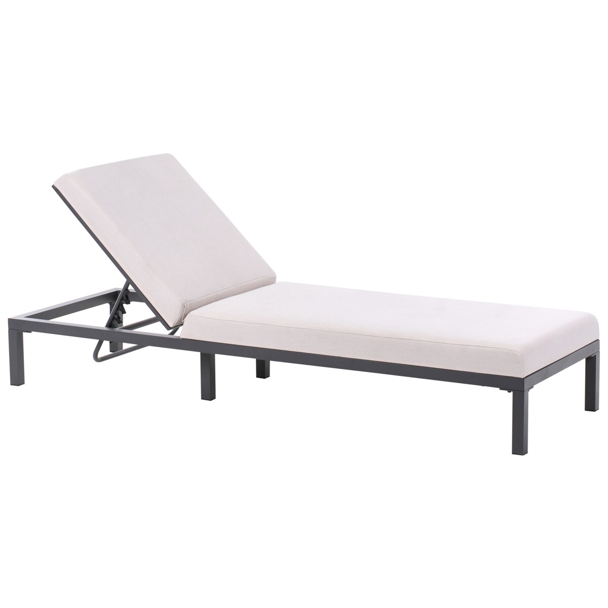 Leżak ogrodowy z poduszką LARIANO Metal Jasnobeżowy