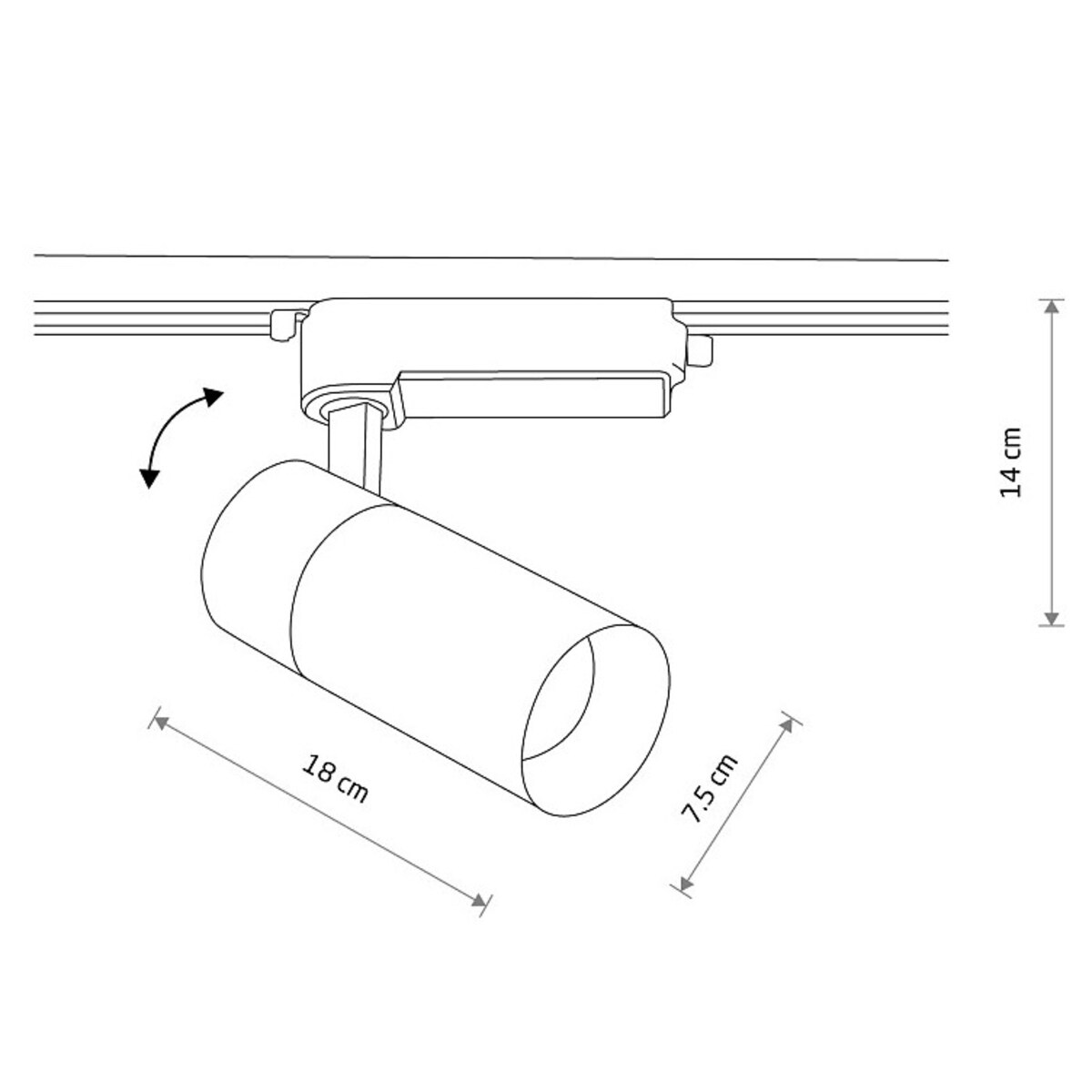Punktowa lampa szynowa 1-fazowa Profile Tinos 10388 Nowodvorski LED 30W 4000K czarna