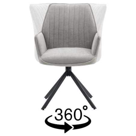 Krzesło tapicerowane obrotowe szenilowe do salonu MERANO brązowe