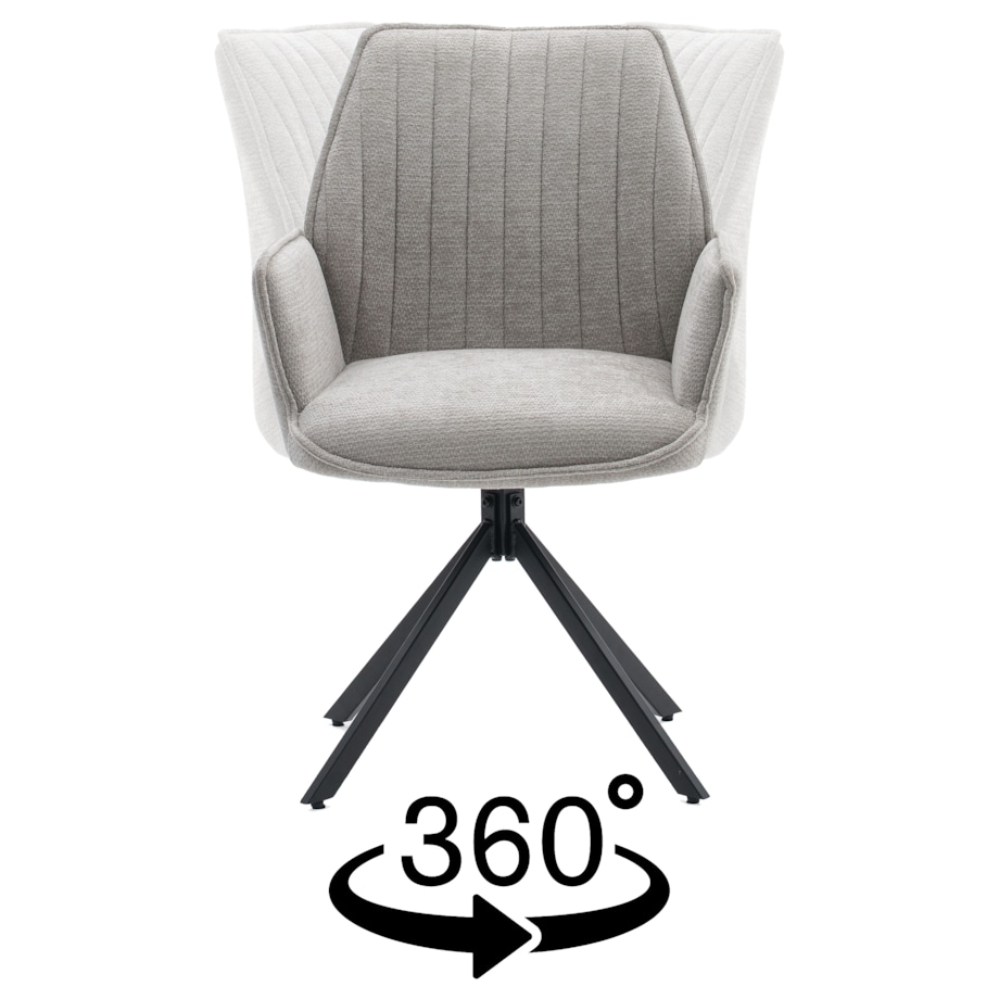 Krzesło tapicerowane obrotowe szenilowe do salonu MERANO brązowe