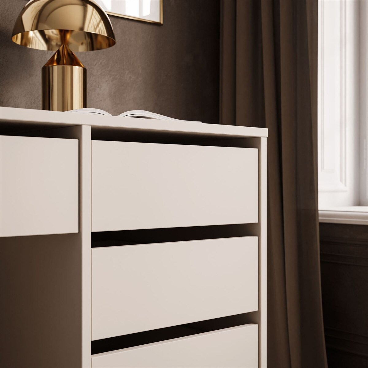 Biurko MADA z szufladami kaszmir mat