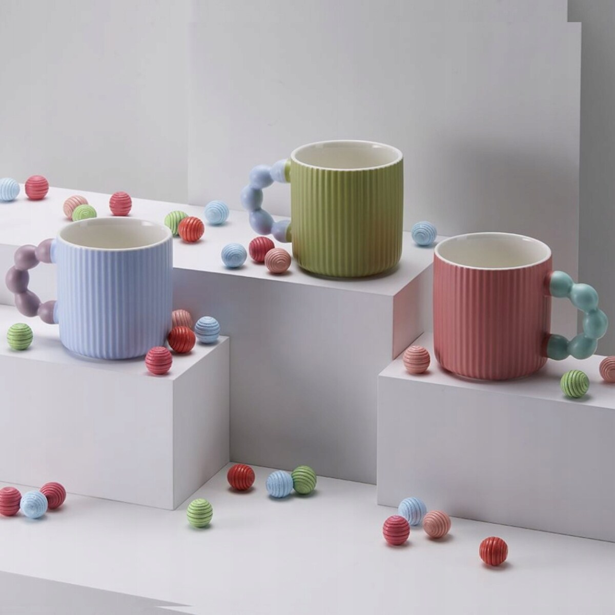 KUBEK PORCELANOWY NA KAWĘ HERBATĘ CZEKOLADĘ NIEBIESKI Z UCHWYTEM 300 ML PREZENT UPOMINEK DLA KOBIETY MAMY ŻONY BABCI DZIEWCZYNY KOLEŻANKI NIEJ