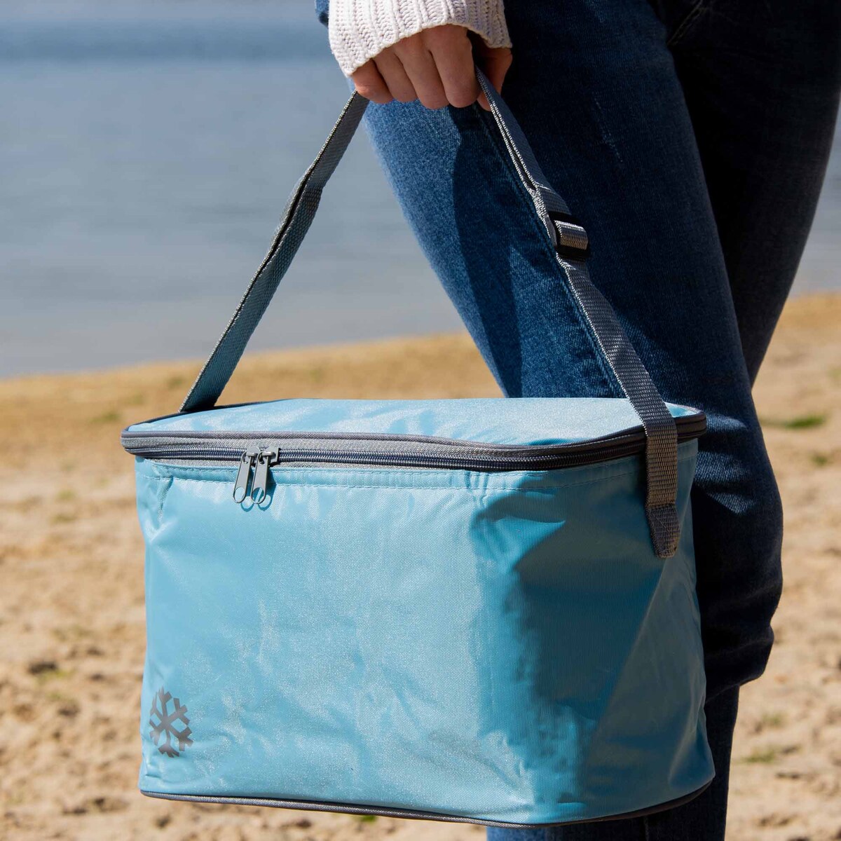 Torba Termiczna Izolacyjna Turystyczna Na Plażę Piknik Lunch Obiad 8 L Niebieski