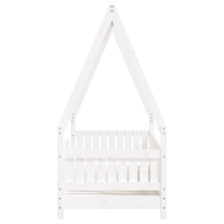 vidaXL Rama łóżka dziecięcego, biała, 70x140 cm, drewno sosnowe