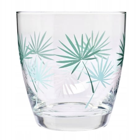 Szklanki na Drinki Sok Deco Palmy Krosno 2 x 370 ml Liście Ozdobne Duet Zestaw