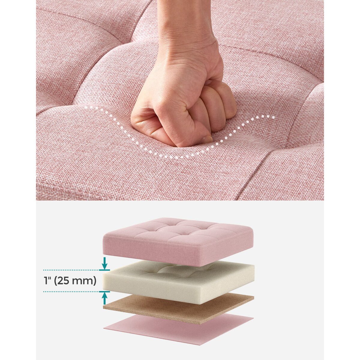 Pufa 76X38X38 Cm Różowy