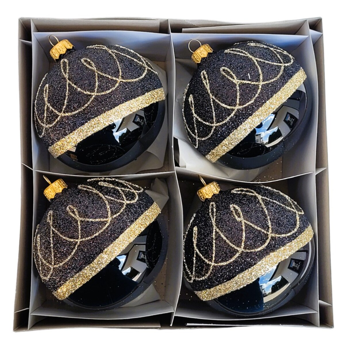 Bombka szklana 4 szt. REGINA DELLA NOTTE Ø 120 mm