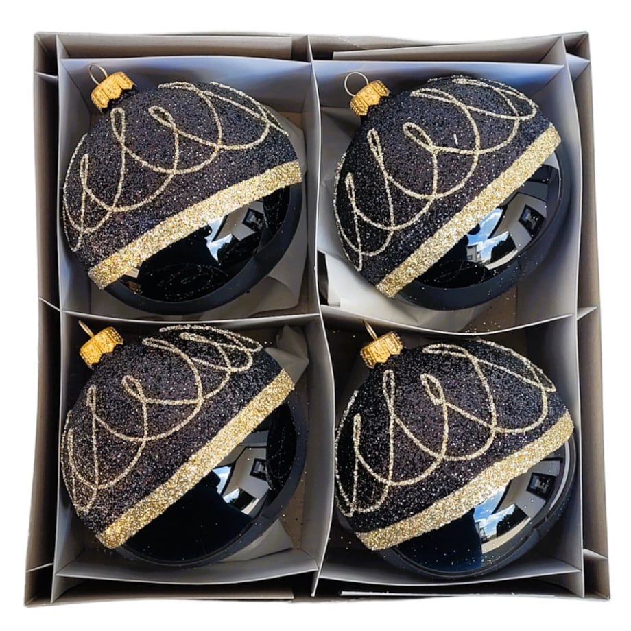 Bombka szklana 4 szt. REGINA DELLA NOTTE Ø 120 mm