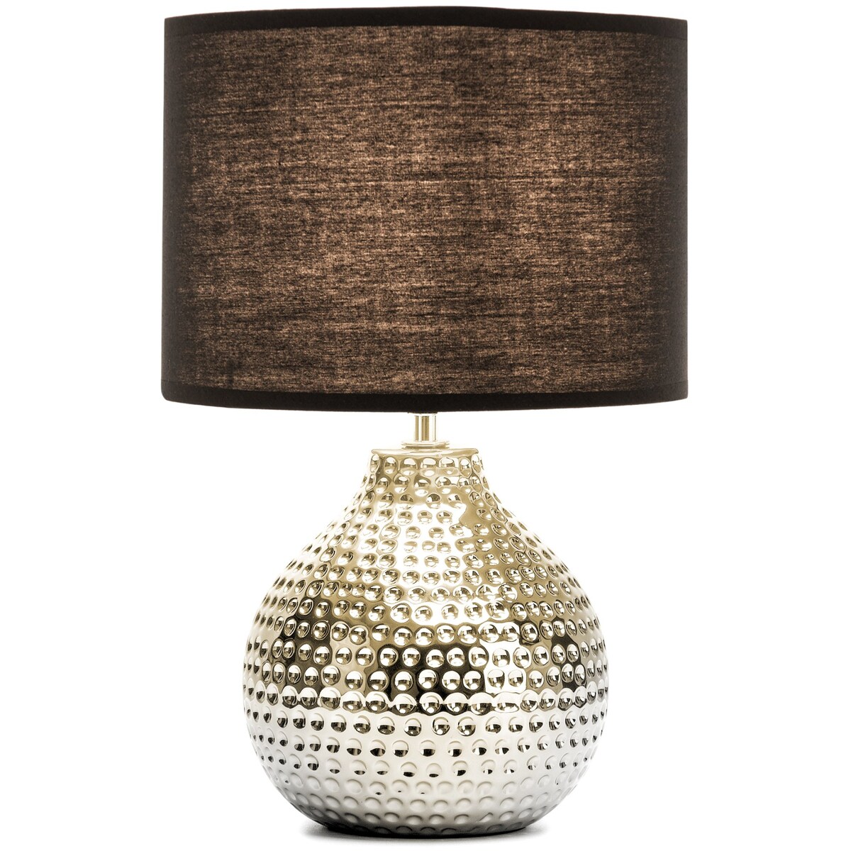 KONSIMO NIPER elegancka lampa stołowa srebrno-czarna