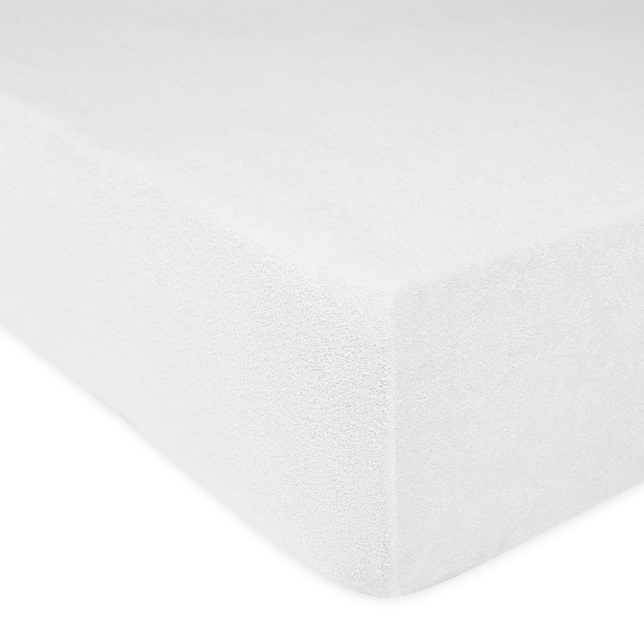 Prześcieradło z bawełny frotte z gumką 140x200 kolor biały