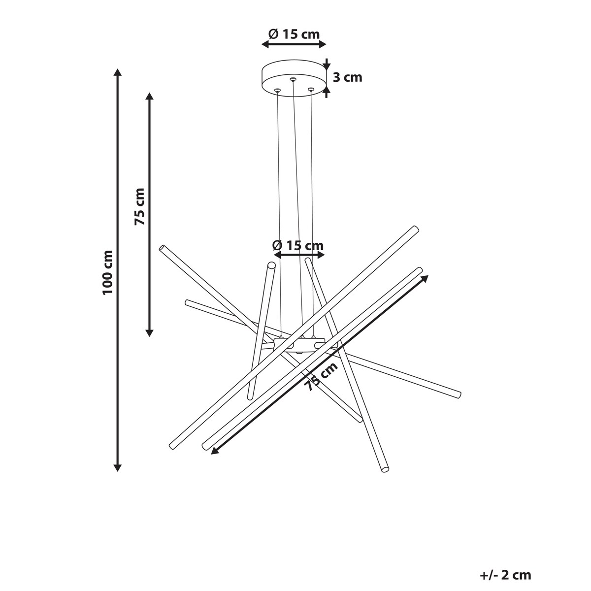Lampa wisząca LED PALUN Ze ściemniaczem Metal Czarny