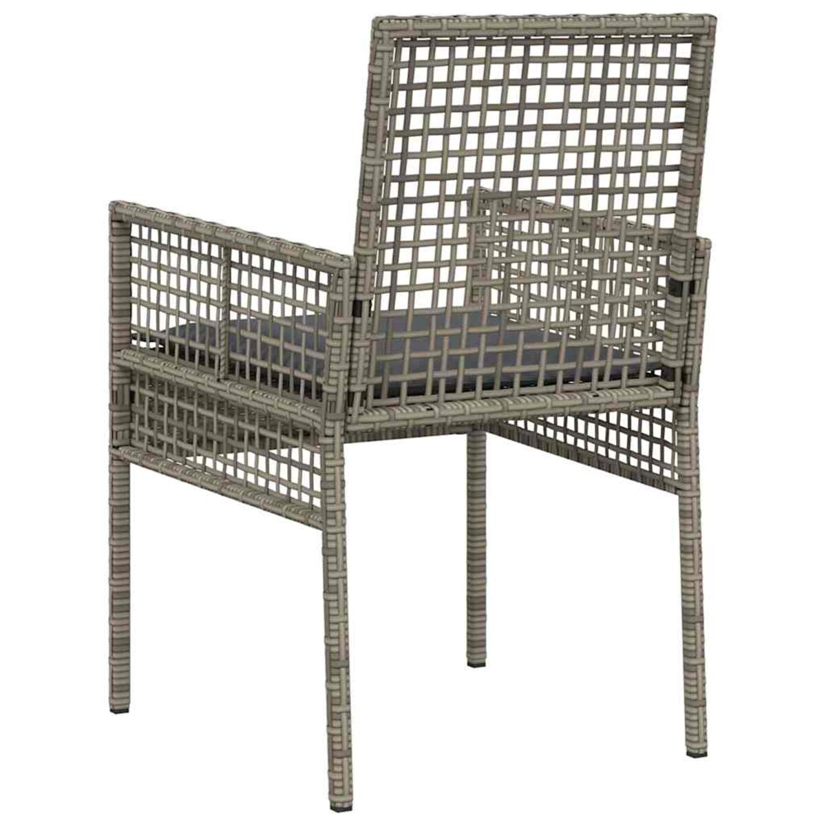 vidaXL Krzesło Ogrodowe 2 pcs Szary 53 x 60 x 85cm polirattan