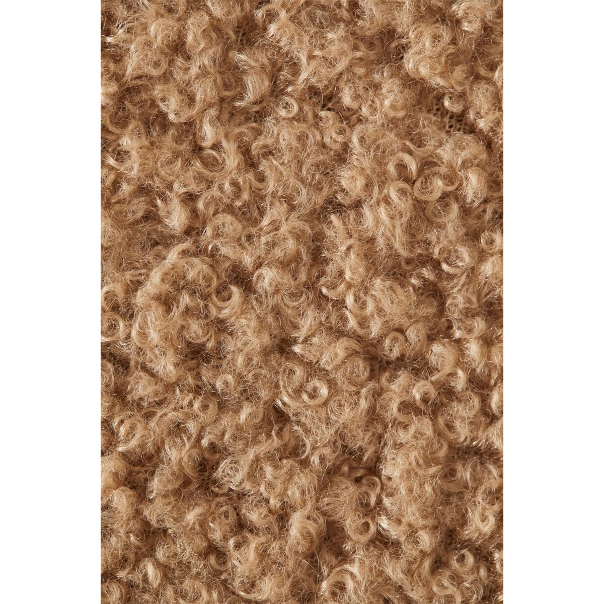 Lustro w półowalnej ramie bouclé beżowe160x60 cm