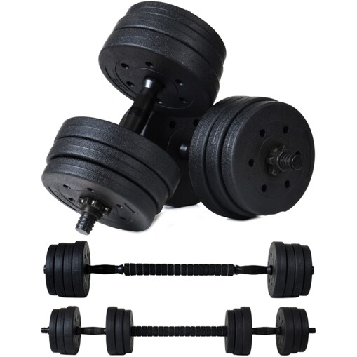 Zestaw hantli 2x10 kg Regulowane hantle 20 kg z funkcją sztangi funfit