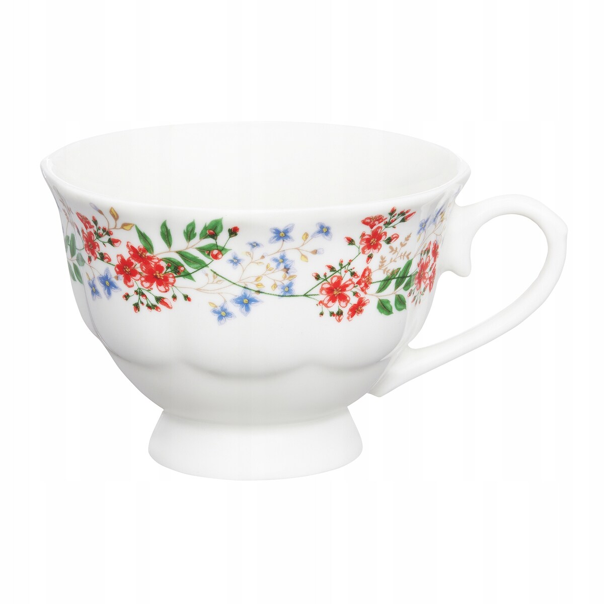 SERWIS KAWOWY 6osób W KWIATY FILIŻANKA 200ml SPODEK na prezent KAWĘ HERBATĘ