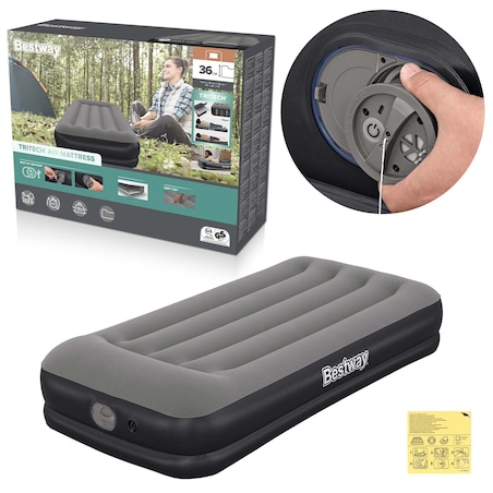 Materac dmuchany Bestway 671BT jednoosobowy łóżko do spania z pompką USB