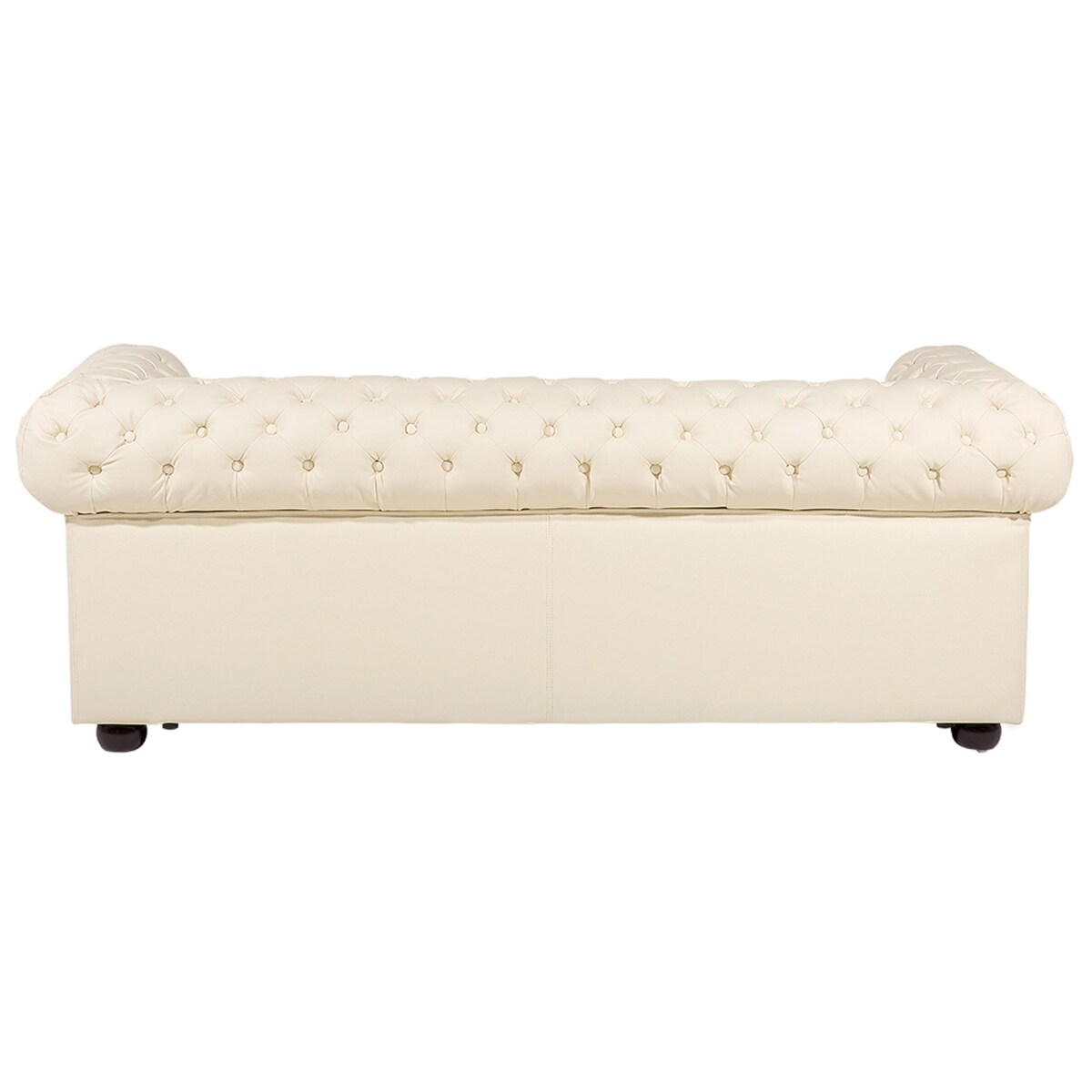 Sofa 3-osobowa skórzana kremowa CHESTERFIELD