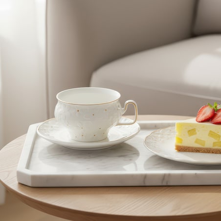 VILLA ITALIA Komplet filiżanek porcelanowych 280 ml 6 sztuk FIORELLA