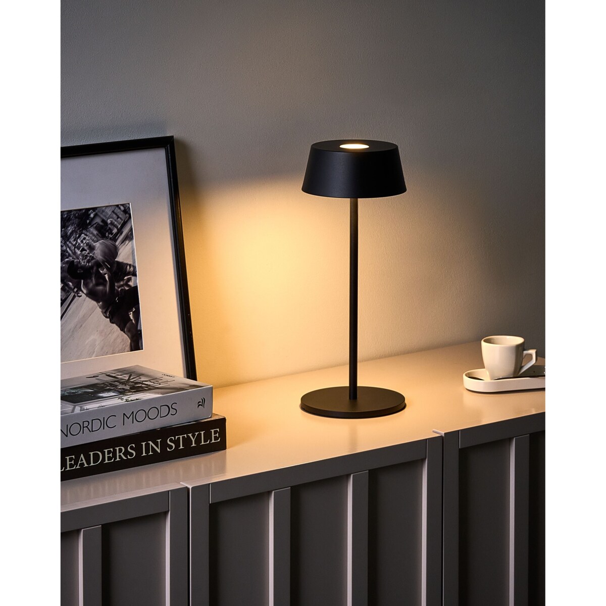 Bezprzewodowa lampa stołowa LED GUDER Ze ściemniaczem Metal Czarny