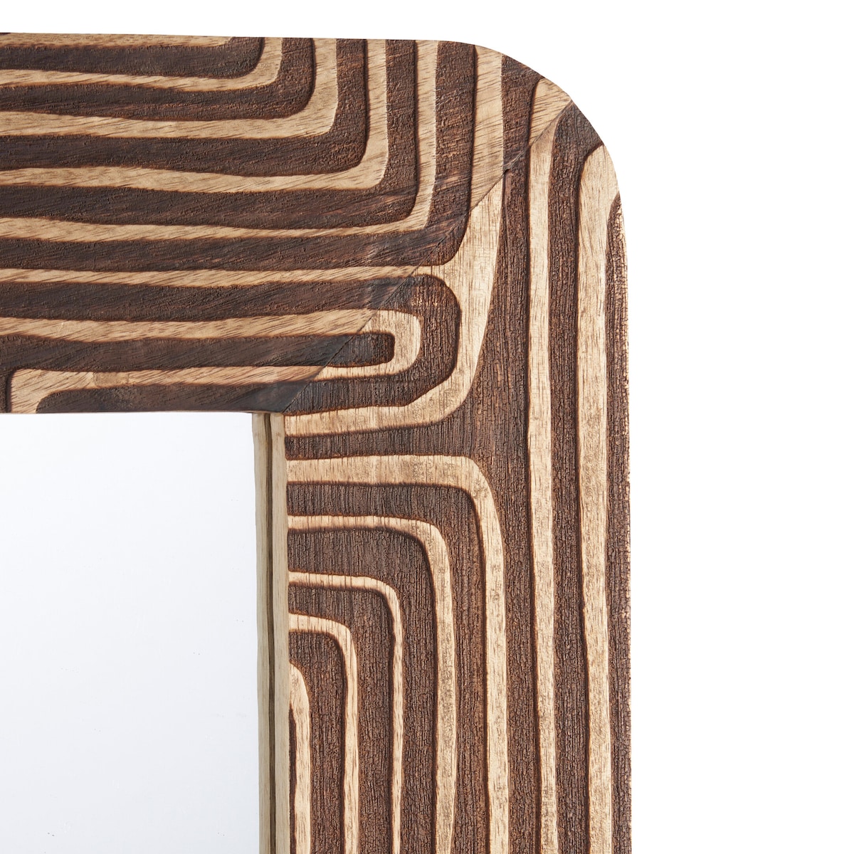 Lustro ścienne w drewnianej ramie mango LINES&CURVES, 60 x 90 cm