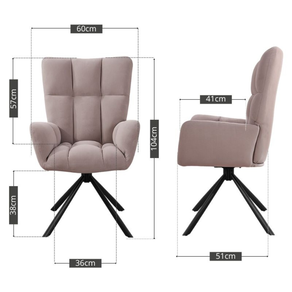Krzesło tapicerowane obrotowe 180 do salonu jadalni nowoczesne welurowe szaro-beżowe