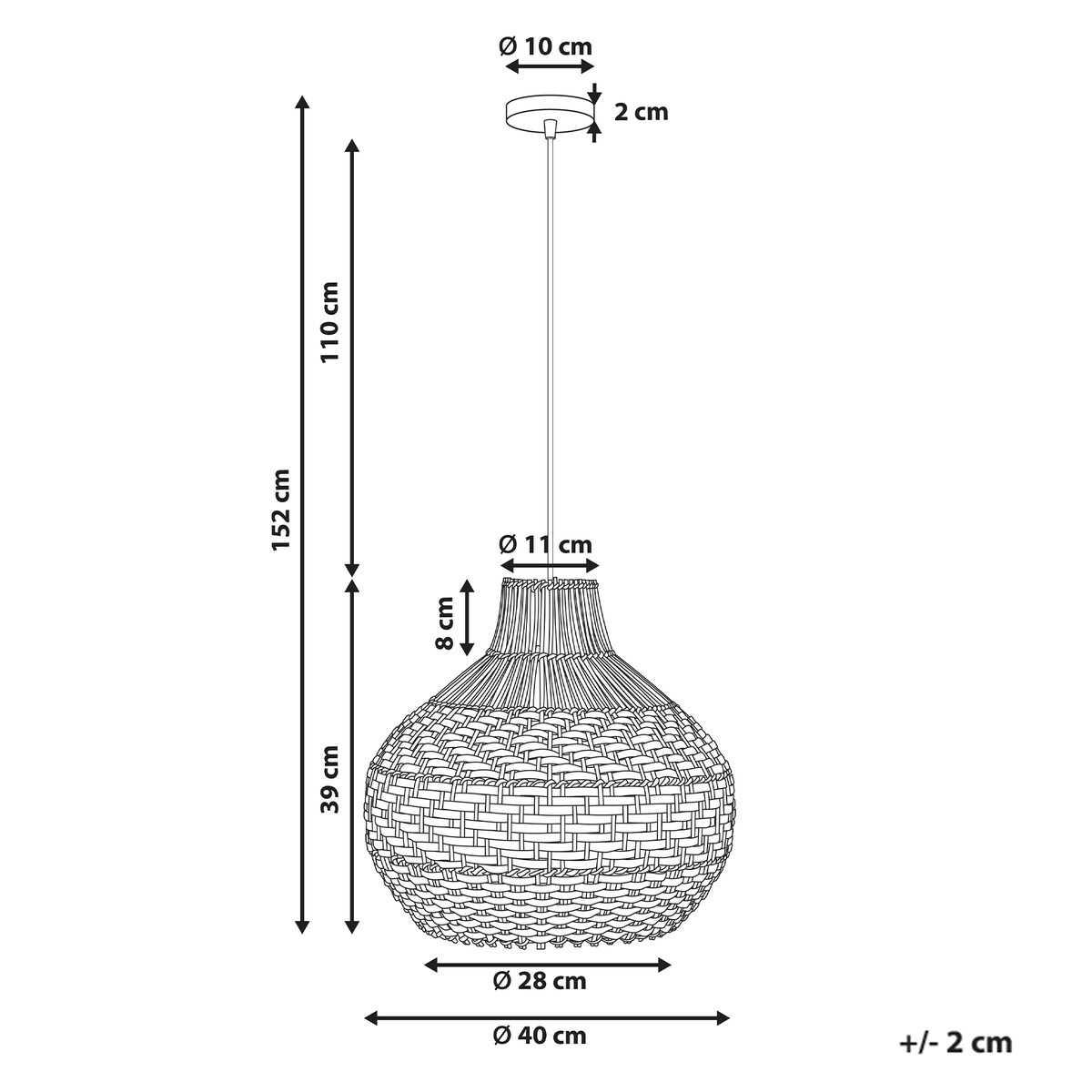 Lampa wisząca YAUCO Rattan Biały