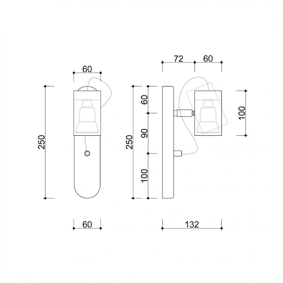 KOP F biała lampa ścienna / kinkiet