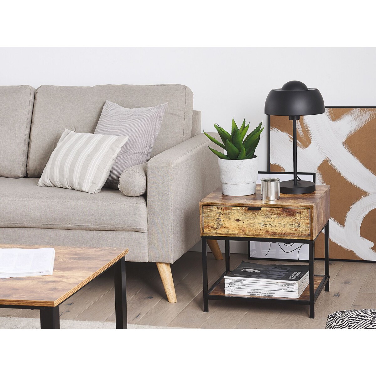 Stolik pomocniczy ciemne drewno BERKLEY