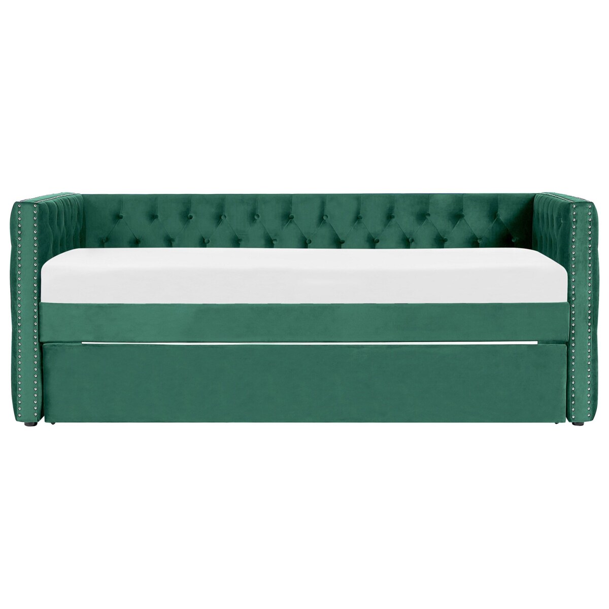 Łóżko wysuwane welurowe 90 x 200 cm zielone GASSIN