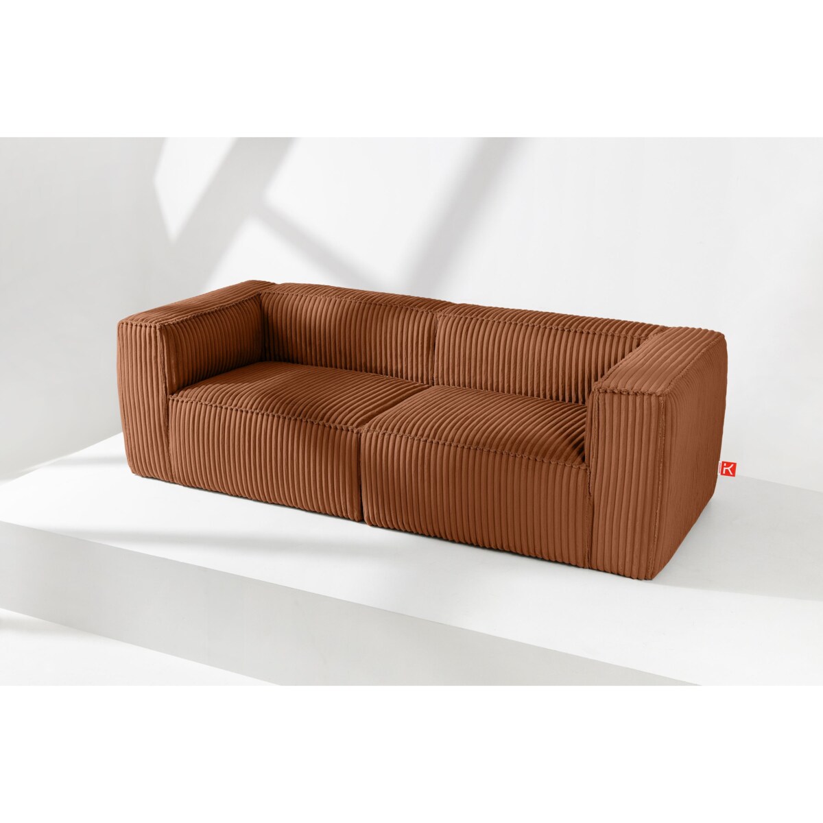 KONSIMO FEROX Duża sofa 3 osobowa, rudy