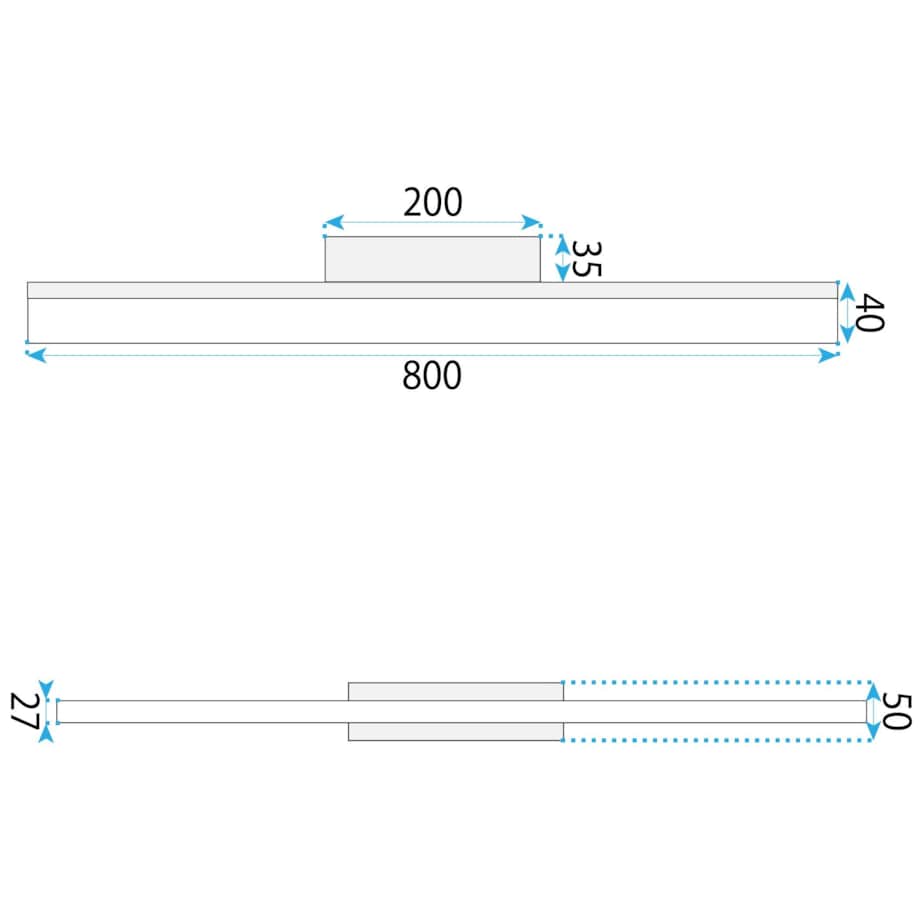 Kinkiet App1856-1W 80Cm Led Czarny, Metal, Tworzywo Sztuczne