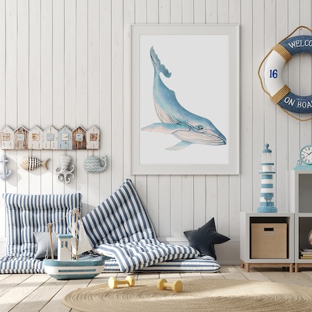 Plakat dla dzieci Wieloryb 20x30