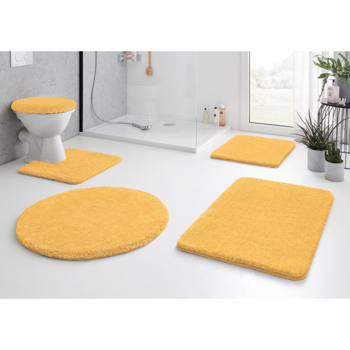 Kleine Wolke Relax Dywanik łazienkowy Mimose Żółty 100 cm rund