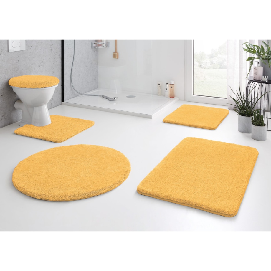 Kleine Wolke Relax Dywanik łazienkowy Mimose Żółty 100 cm rund