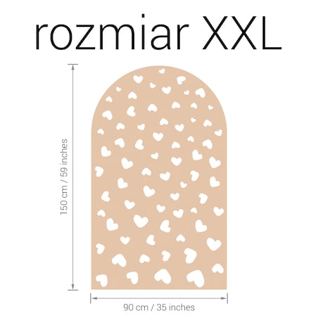 Naklejka na ścianę łuk beżowy - serca XXL